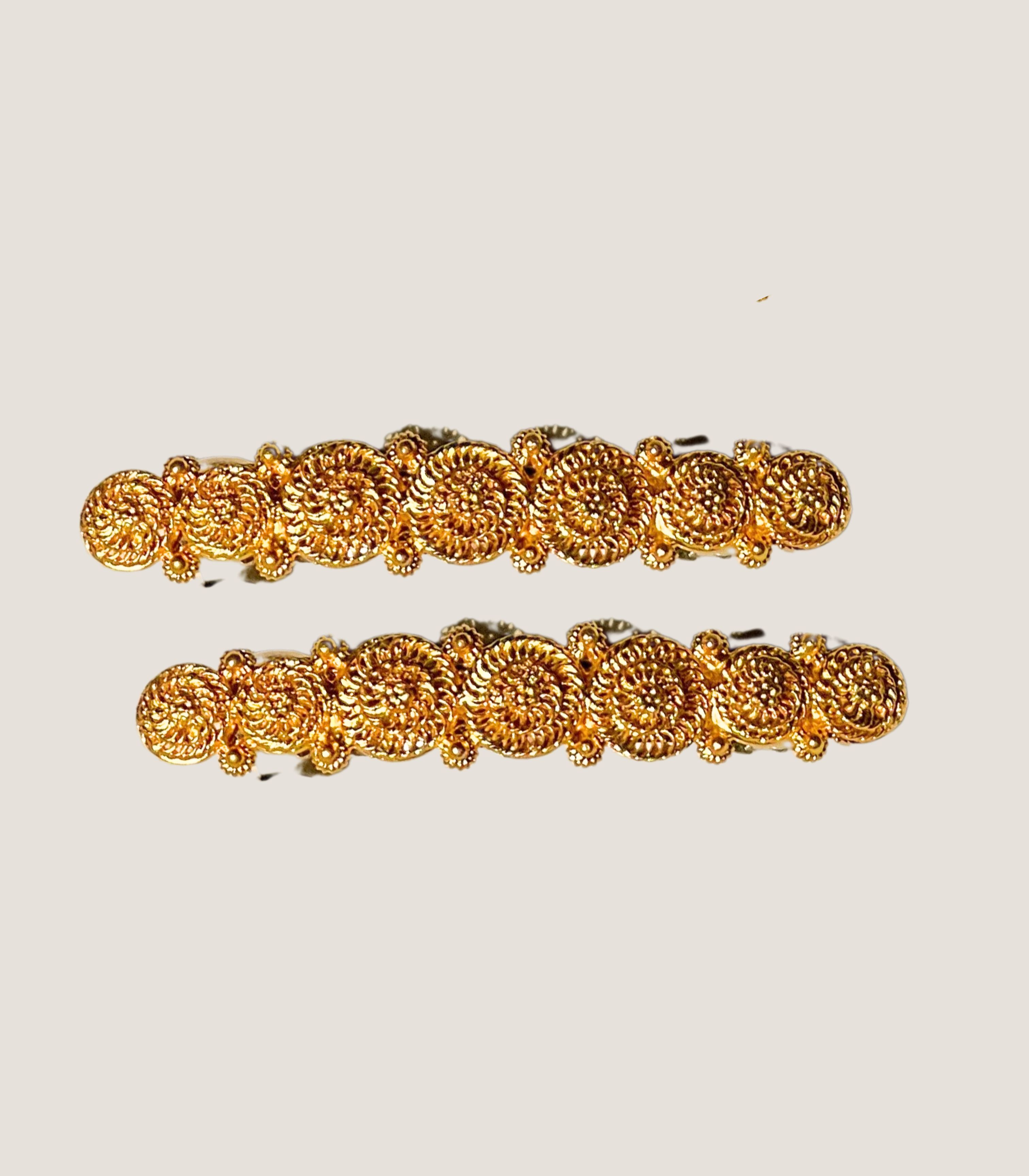 Padumna Gold Filigree Tambourine Hair Barrette - AMAMI