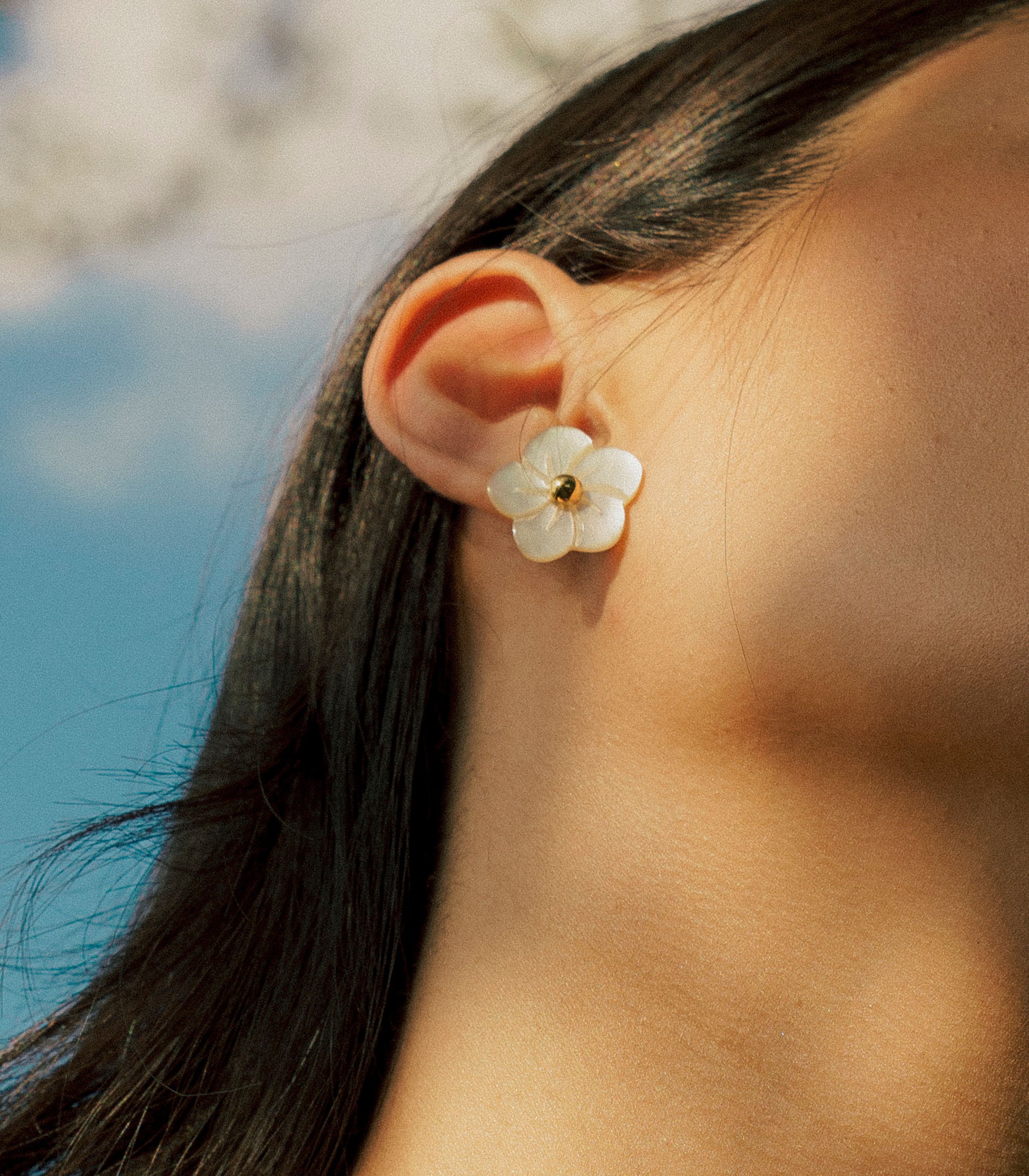 Chuchi Earrings in Mother of Pearl - Lily Jewelry