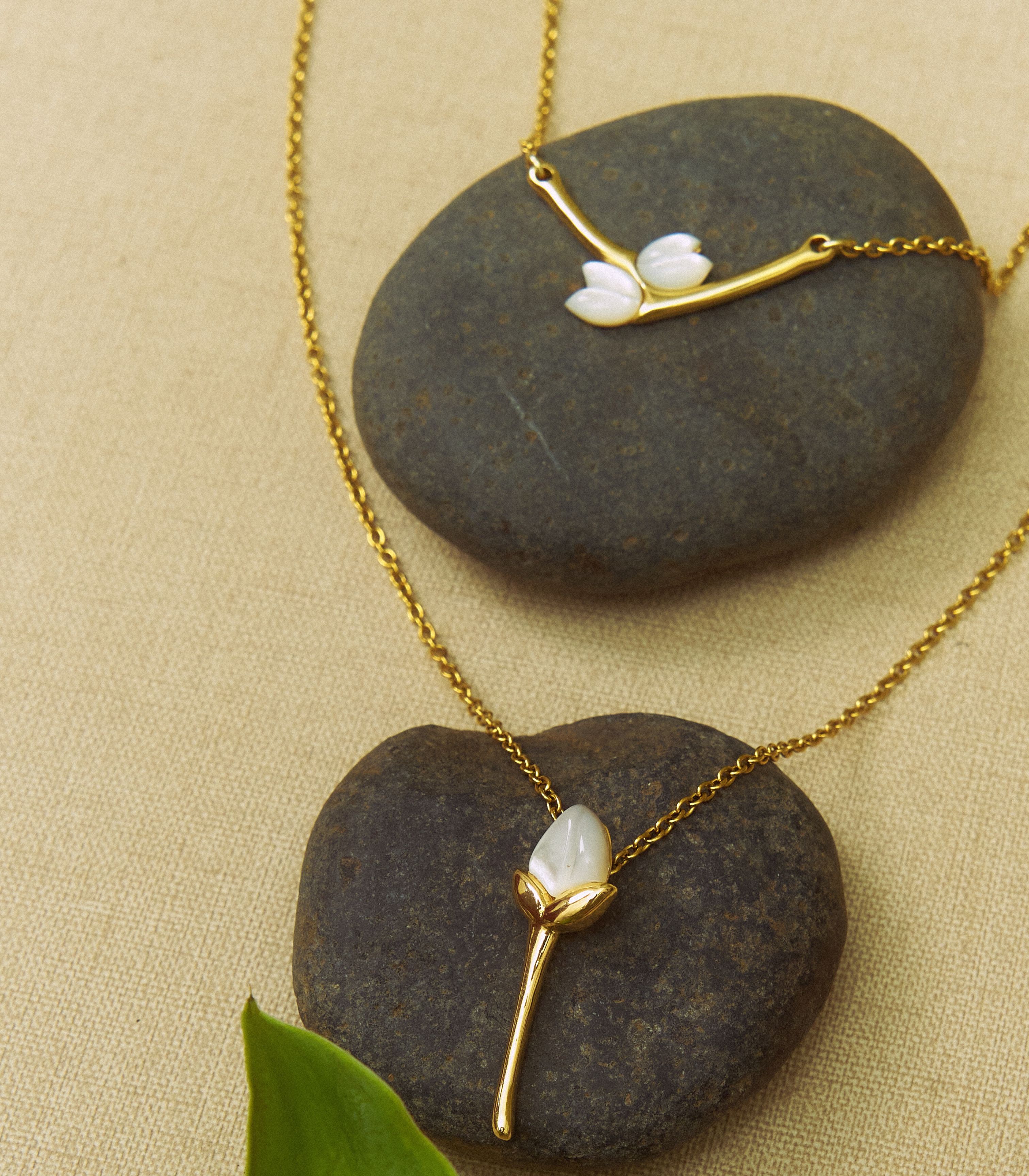 Sampaguita Twin Necklace in Mother of Pearl - Lily Jewelry