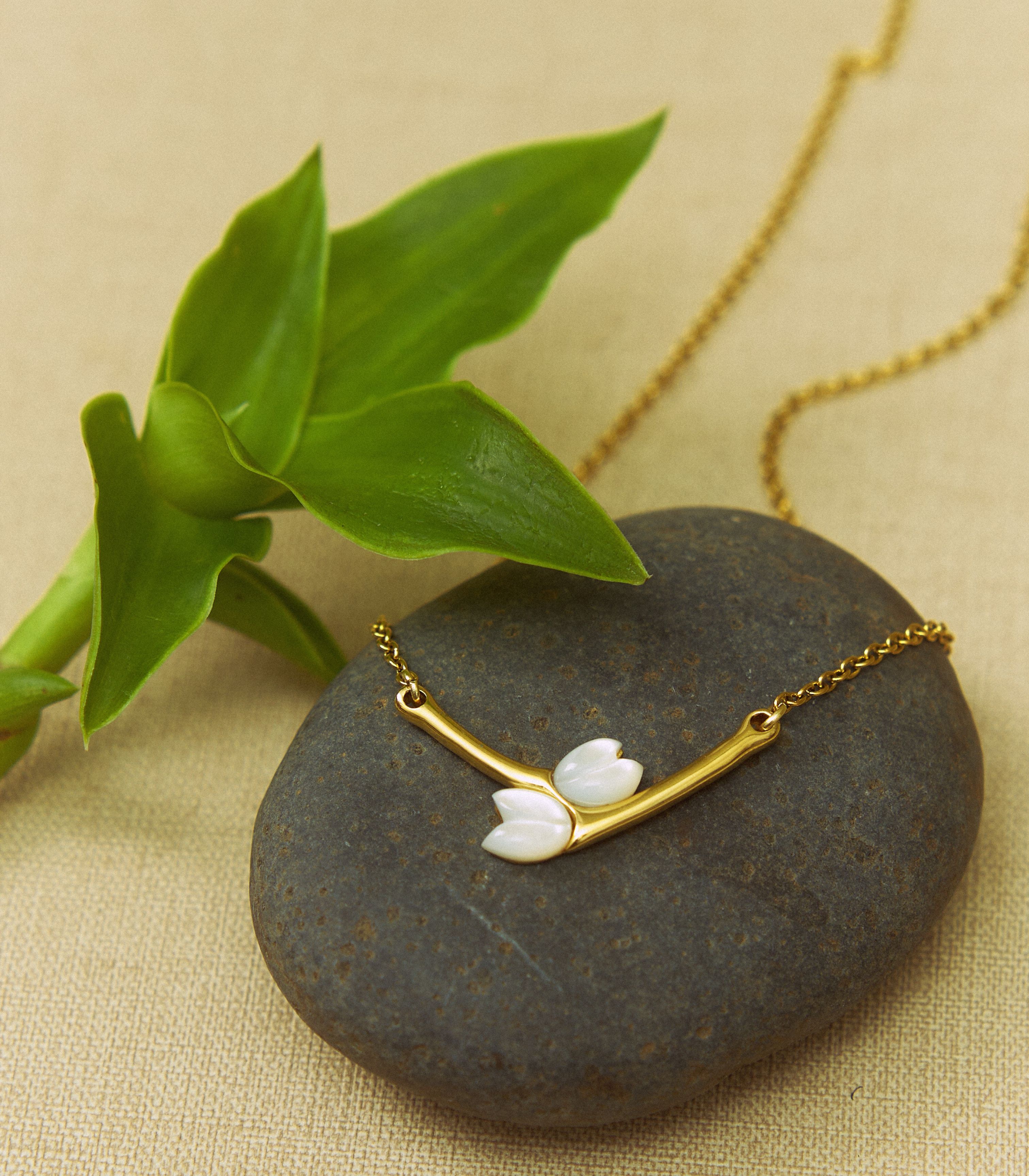 Sampaguita Twin Necklace in Mother of Pearl - Lily Jewelry